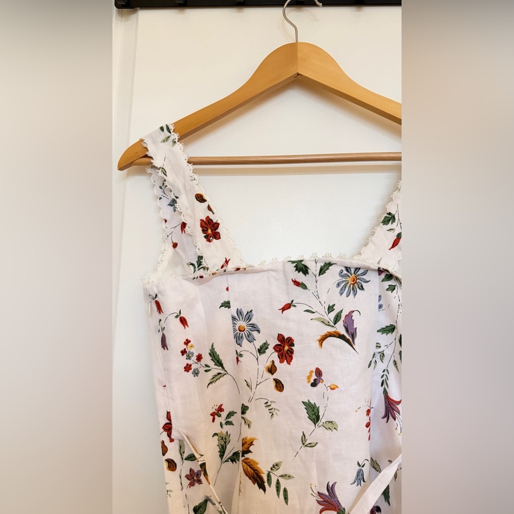 Reformation Viola Linen Top in Corsini. Brand new without tags,  never worn. - Picture 9 of 12